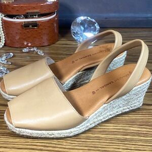 Chic Tan Espadrille Wedge Sandals